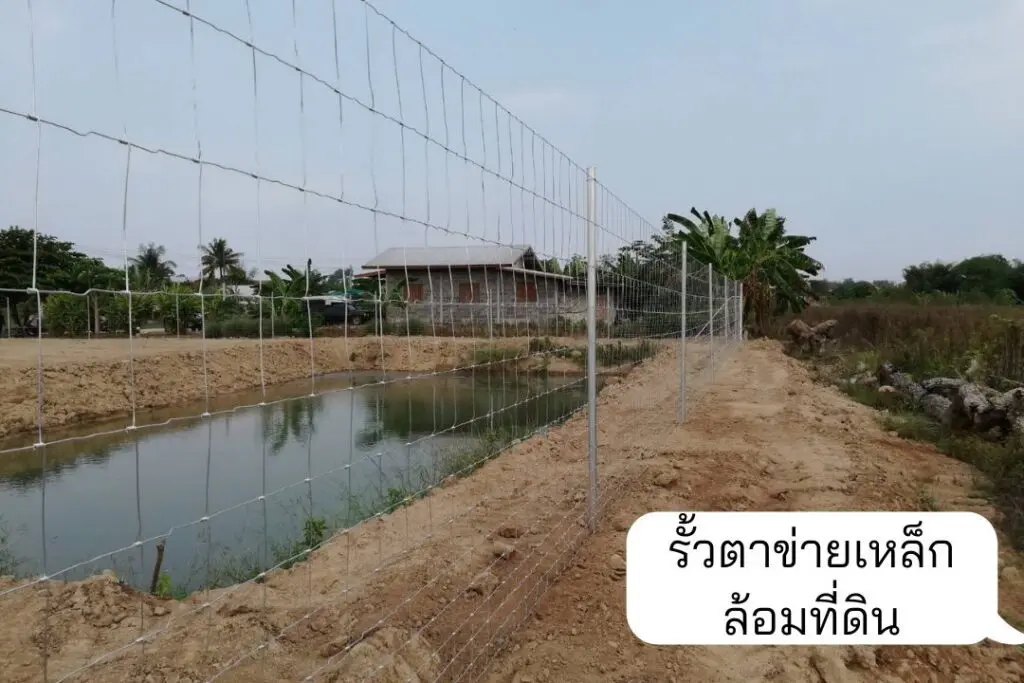 แบบรั้วบ้าน รั้ว ตาข่ายเหล็ก รั้วตาข่ายถักปม รั้วล้อมที่ดิน
