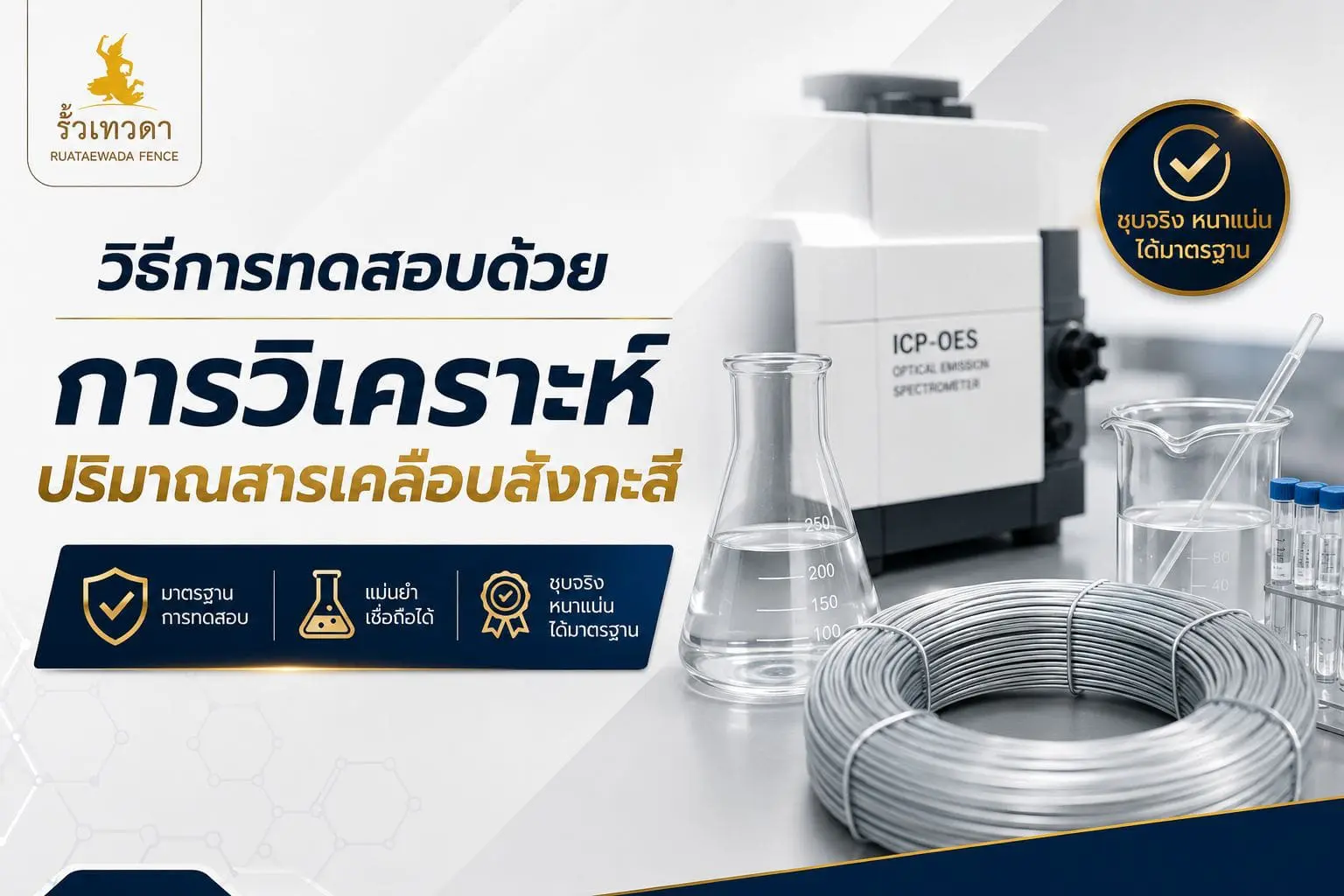 วิธีการทดสอบด้วยการวิเคราะห์ปริมาณสารเคลือบสังกะสี