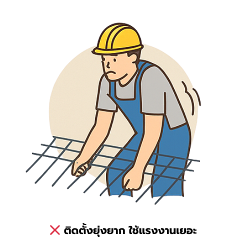 รั้ว mesh fence ติดตั้งยุ่งยาก ใช้แรงงานเยอะ