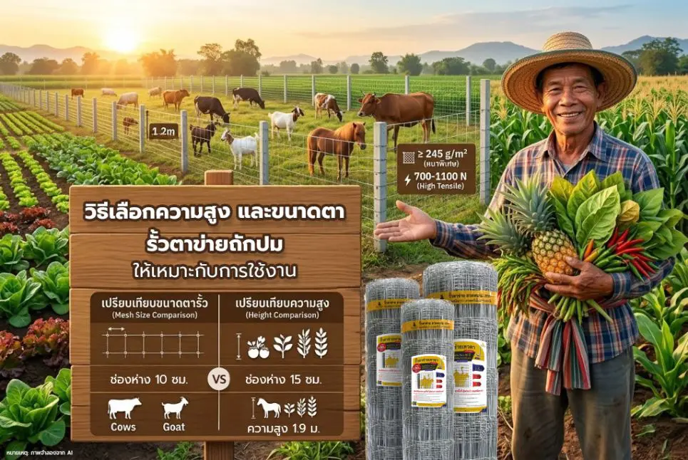 วิธีเลือกความสูงและขนาดตารั้วตาข่ายถักปม ให้เหมาะกับการใช้งาน