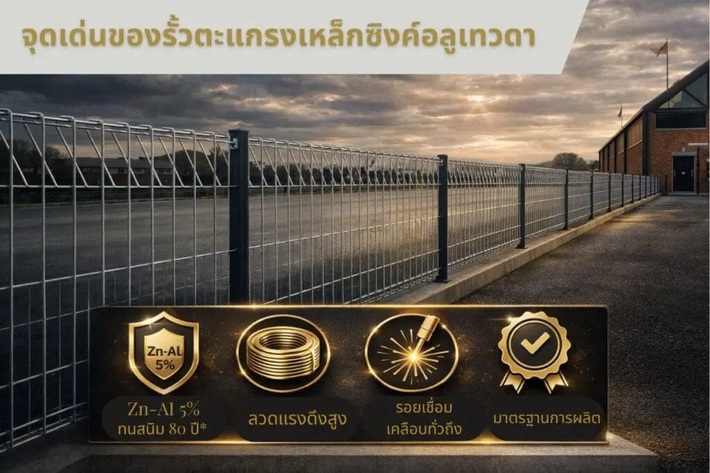 จุดเด่นของรั้วตะแกรงเหล็กซิงค์อลูเทวดา