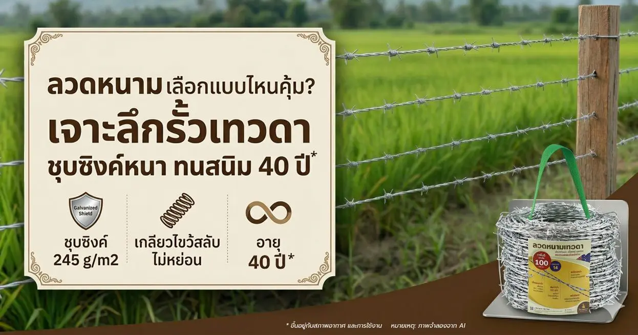 Read more about the article ลวดหนามเลือกแบบไหนคุ้ม? เจาะลึกรั้วเทวดา ชุบซิงค์หนา ทนสนิม 40  ปี