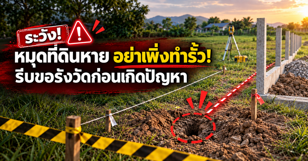 Read more about the article หมุดที่ดินหาย อย่าเพิ่งทำรั้ว! รีบขอรังวัดก่อนเกิดปัญหา