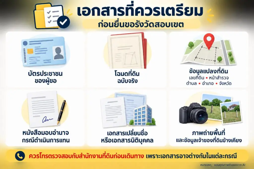 เอกสารที่เจ้าของที่ดินควรเตรียม ก่อนยื่นขอรังวัดสอบเขต