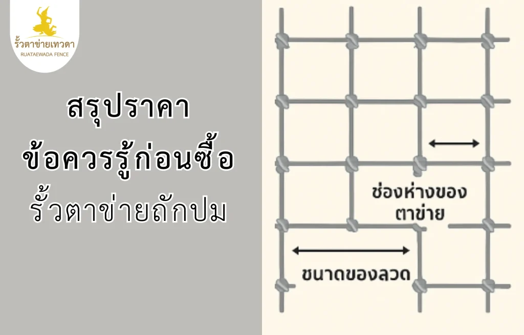 สรุปราคา ข้อควรรู้ ก่อนเลือกซื้อรั้วตาข่ายถักปม