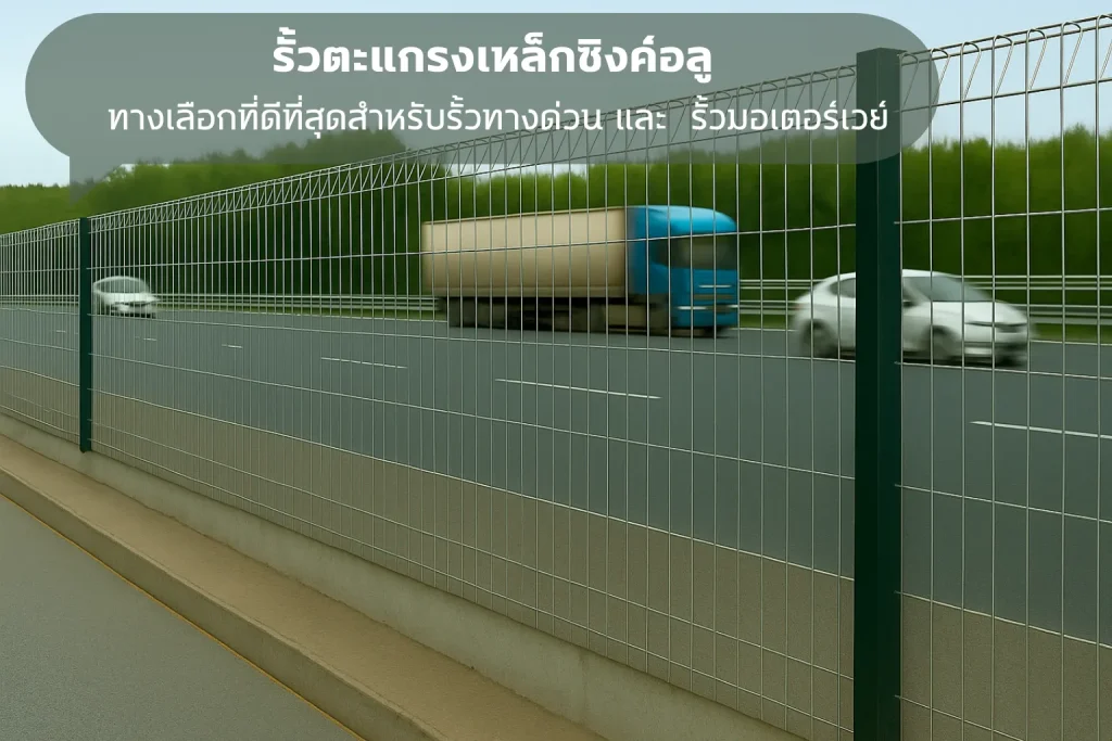 รั้วตะแกรงเหล็กซิงค์อลู ทางเลือกสำหรับรั้วทางด่วน รั้วมอเตอร์เวย์
