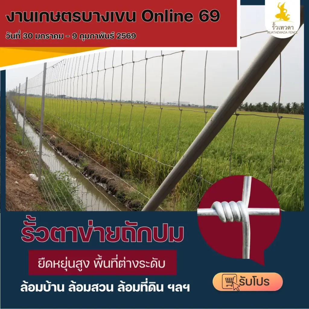 โปรโมชั่นเกษตรกำแพงเเสน68 รั้วตาข่ายถักปม