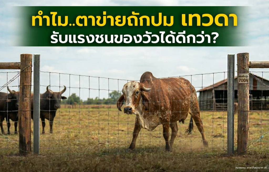 ทำไม ตาข่ายถักปม รั้วเทวดา รับแรงชนของวัวได้ดีกว่า