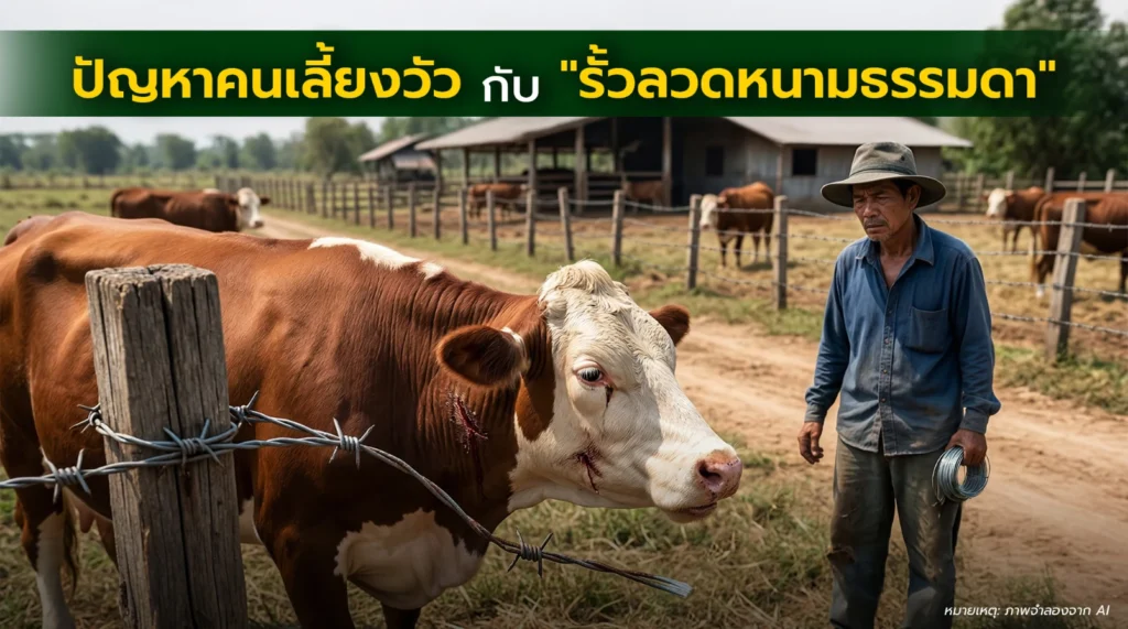 ปัญหาคลาสสิกที่คนเลี้ยงวัวมักเจอ เมื่อใช้ รั้วลวดหนามธรรมดา